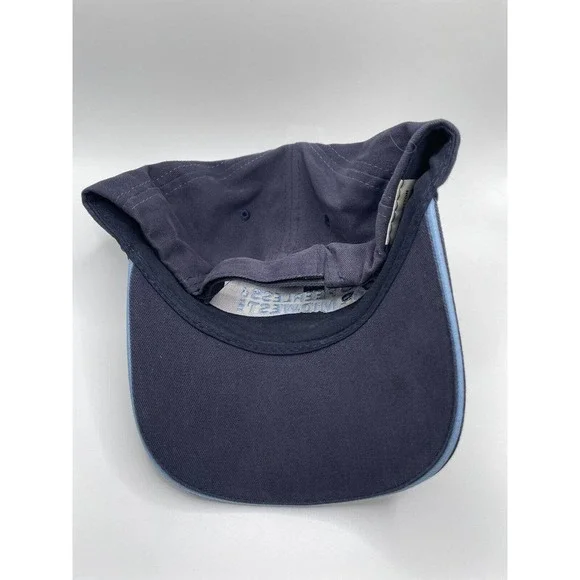 Vintage Faded Peerless Midwest Spell Out Water Splash Cotton Dad Hat Cap Blue - Picture 3 of 5